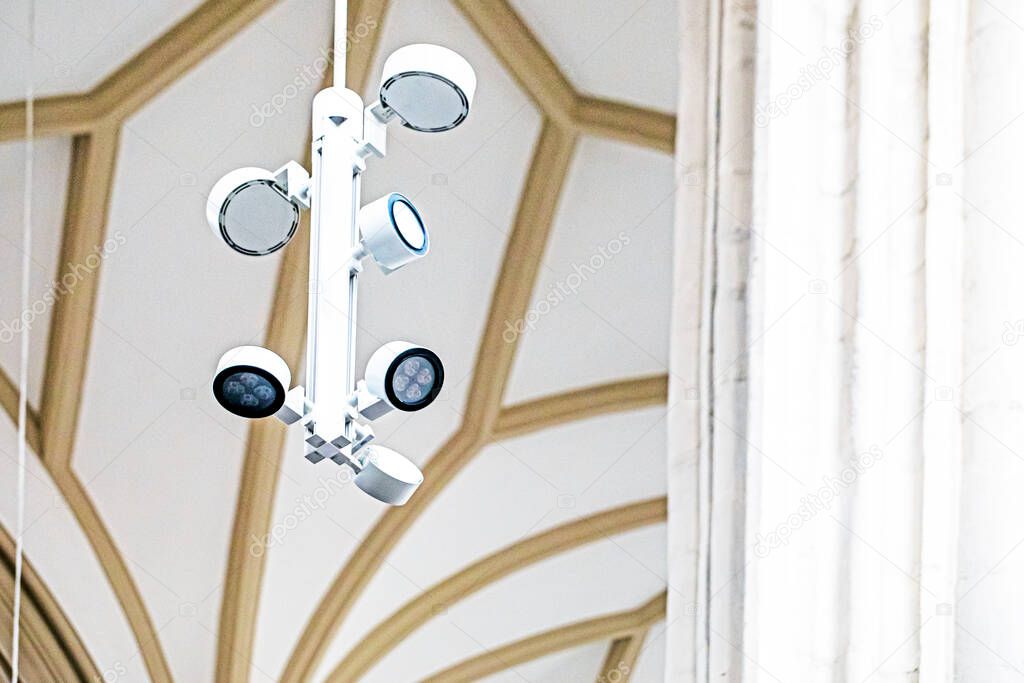 Office reception area with visible security camera